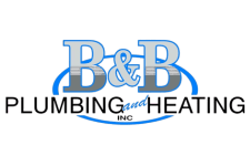 B&B Plumbing and Heat logo in blue and gray