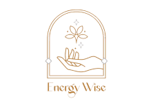 Energy Wise logo with stylized hand holding a flower and sun
