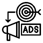 Targeted display advertising icon representing precision audience targeting online