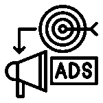 Targeted display advertising icon representing precision audience targeting online
